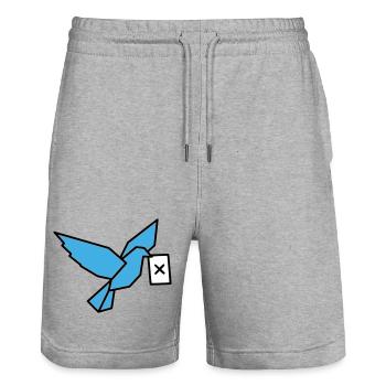 Brieftaube Wahlzettel Vogel Bunt - Stanley/Stella Unisex Bio Joggingshorts Trainer  - Grau meliert - Vorne - Nik (191cm) & Marisol (170cm)
