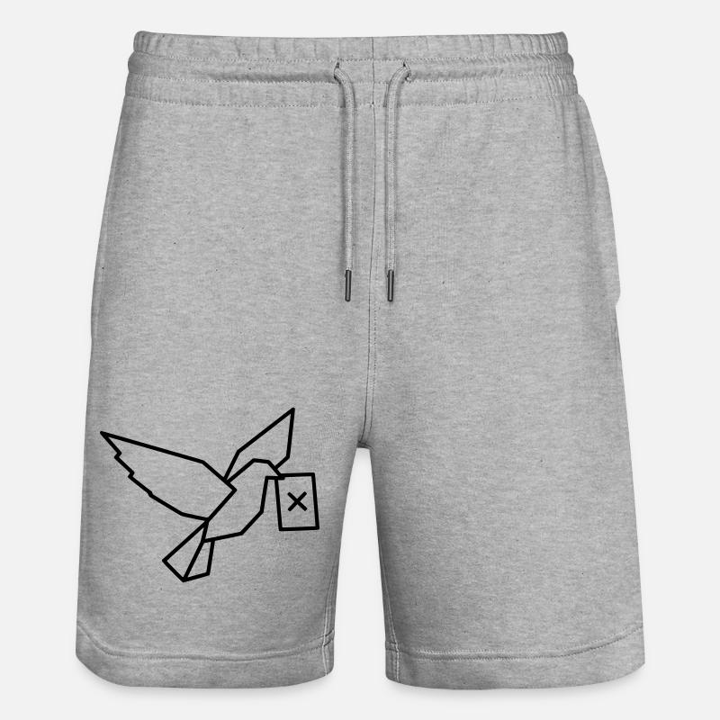 Brieftaube Wahlzettel Outline - Stanley/Stella Unisex Bio Joggingshorts Trainer  - Grau meliert