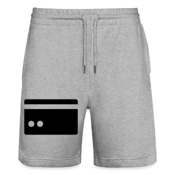 Credit card - Stanley/Stella Trainer Unisex Organic Jogging Shorts - heather grey - Front - Nik (191cm) & Marisol (170cm)