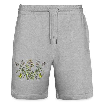 Fleur - Short de jogging bio TRAINER Stanley/Stella unisexe - gris chiné - Devant - Nik (191cm) & Marisol (170cm)