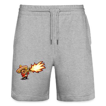 Mariachi Firestorm - Stanley/Stella Trainer Unisex Organic Jogging Shorts - heather grey - Front - Nik (191cm) & Marisol (170cm)