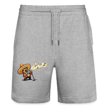 Viva Mariachi Stage Worker - Stanley/Stella Trainer Unisex Organic Jogging Shorts - heather grey - Front - Nik (191cm) & Marisol (170cm)
