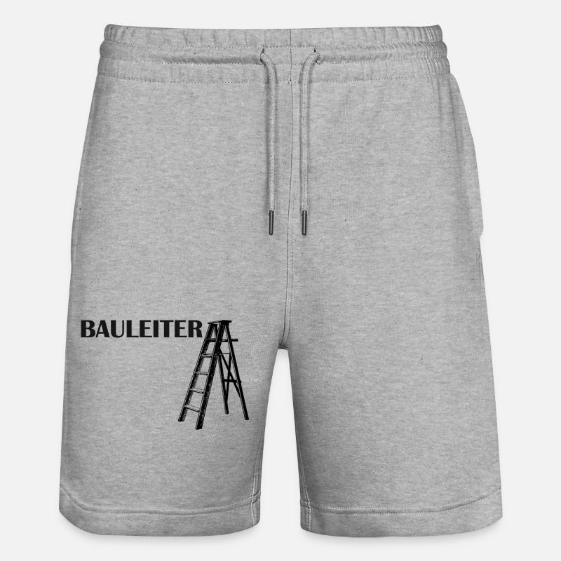 Bauleiter Typografie Baustellenstil - Stanley/Stella Unisex Bio Joggingshorts Trainer  - Grau meliert