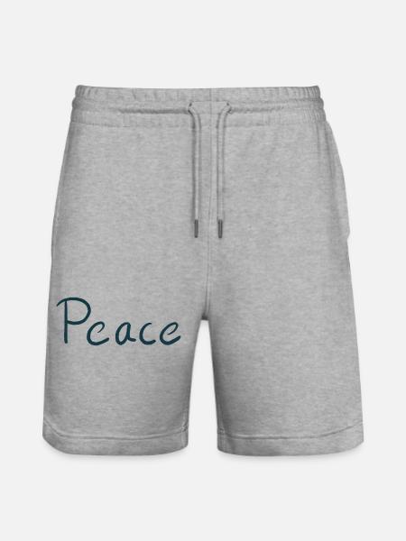 Peace Brush Font Shirt Design - Stanley/Stella Trainer Unisex Organic Jogging Shorts - heather grey