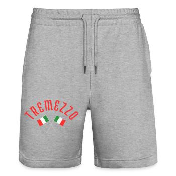 Tremezzo Italian Flags  - Stanley/Stella Trainer Unisex Organic Jogging Shorts - heather grey - Front - Nik (191cm) & Marisol (170cm)