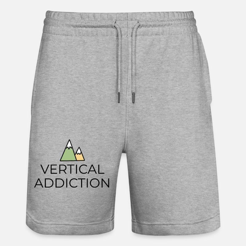 Vertical Addiction - Design mit Bergspitzen - Stanley/Stella Unisex Bio Joggingshorts Trainer  - Grau meliert
