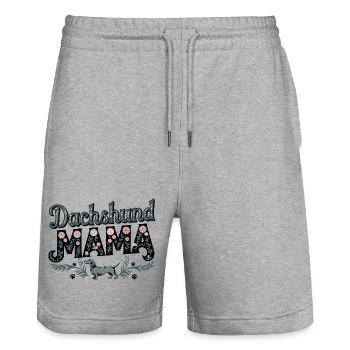  Dachshund Mama Florales Motiv Für Stolze Dackel - Stanley/Stella Unisex Bio Joggingshorts Trainer  - Grau meliert - Vorne - Nik (191cm) & Marisol (170cm)