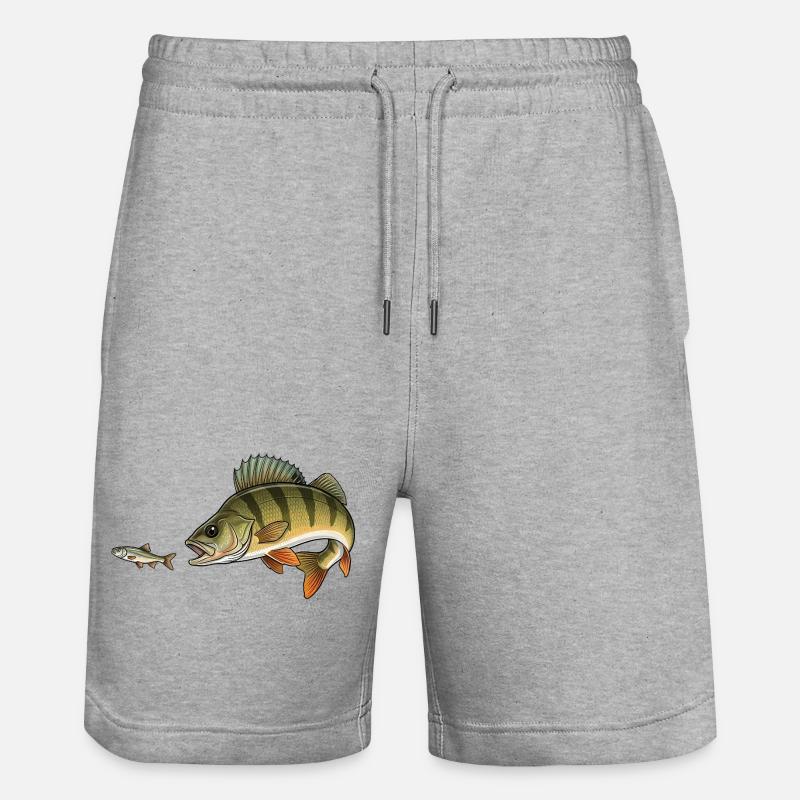 La perche chasse le poisson - Short de jogging bio TRAINER Stanley/Stella unisexe - gris chiné