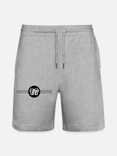 Boxing Gloves Icon - Stanley/Stella Trainer Unisex Organic Jogging Shorts - heather grey
