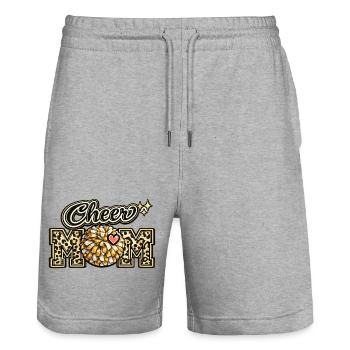 Cheer Mom Leopard Shirt – Muttertagsgeschenk - Stanley/Stella Unisex Bio Joggingshorts Trainer  - Grau meliert - Vorne - Nik (191cm) & Marisol (170cm)