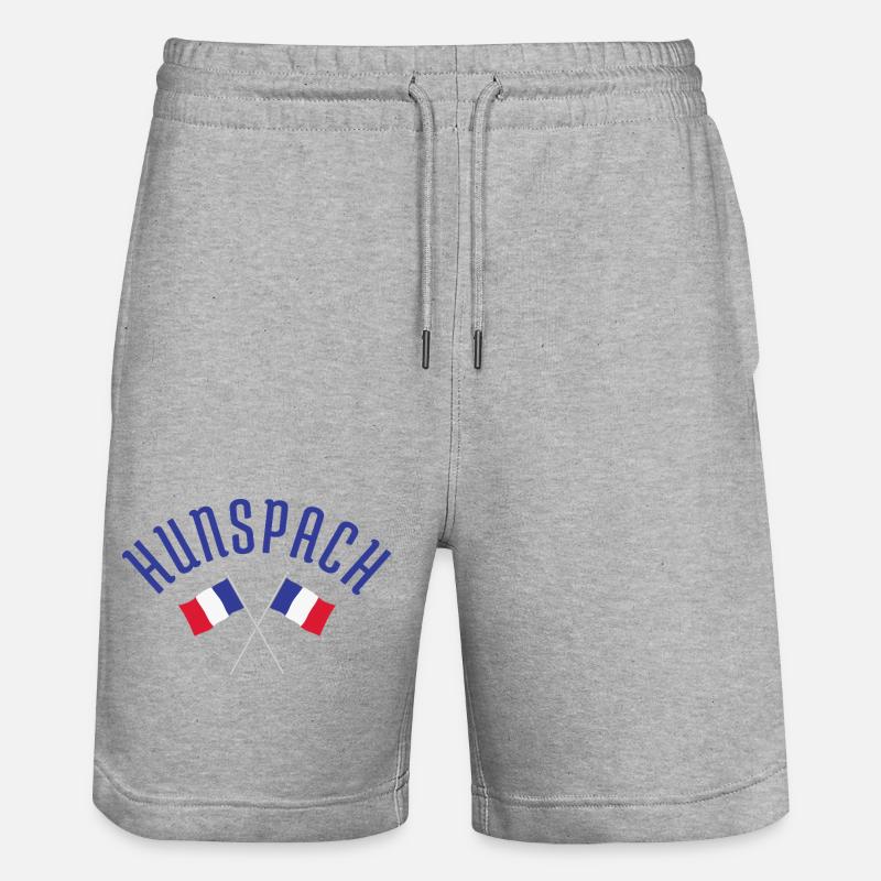 HUNSPACH arqué avec drapeaux français croisés - Short de jogging bio TRAINER Stanley/Stella unisexe - gris chiné