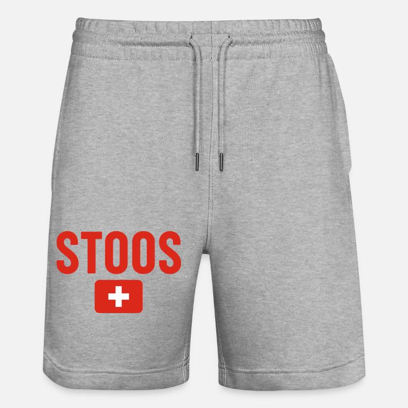 Drapeau suisse de Stoos - Short de jogging bio TRAINER Stanley/Stella unisexe - gris chiné