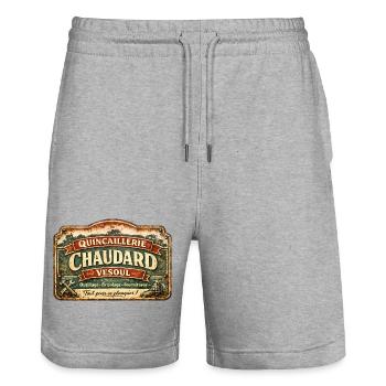Quincaillerie Chaudard Vesoul – humour cinema - Short de jogging bio TRAINER Stanley/Stella unisexe - gris chiné - Devant - Nik (191cm) & Marisol (170cm)