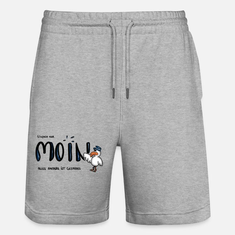 Moin Küstenseemöwe im Sailor-Style - Stanley/Stella Unisex Bio Joggingshorts Trainer  - Grau meliert