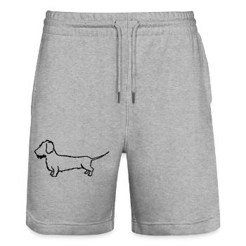 Dackel Rauhaardeckel Hundehalter - Stanley/Stella Unisex Bio Joggingshorts Trainer  - Grau meliert - Vorne - Nik (191cm) & Marisol (170cm)