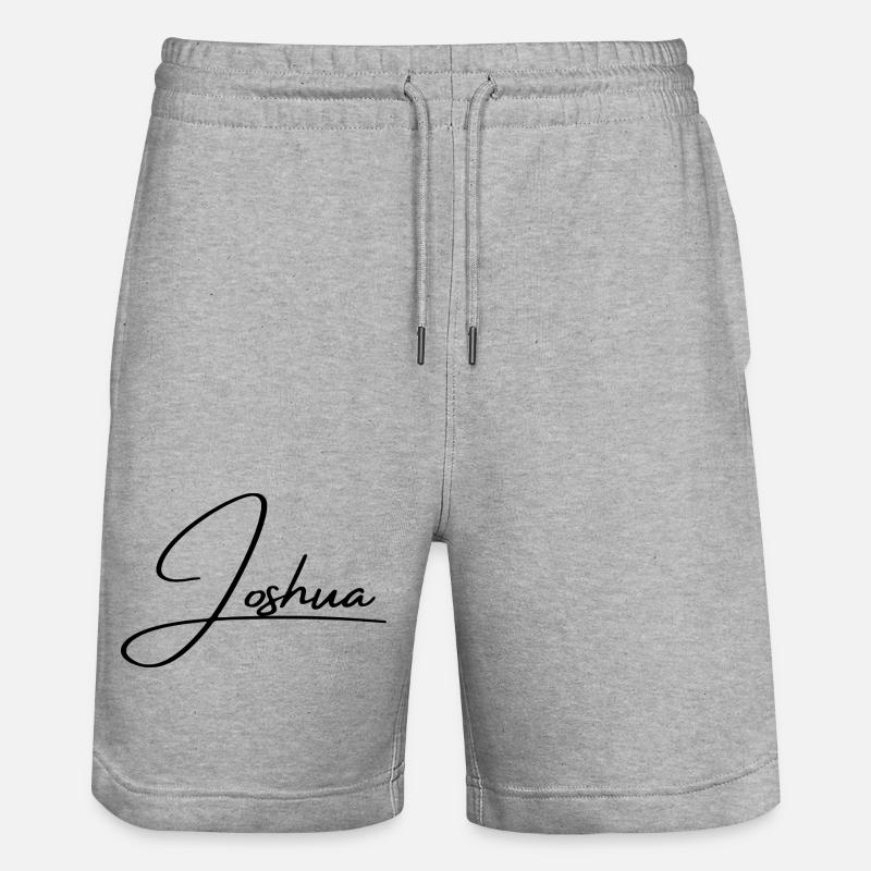 Nom de Josué - Écriture cursive élégante - Short de jogging bio TRAINER Stanley/Stella unisexe - gris chiné