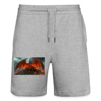 Ein Drache bedroht Beowulfs friedliches Königreich - Stanley/Stella Unisex Bio Joggingshorts Trainer  - Grau meliert - Vorne - Nik (191cm) & Marisol (170cm)
