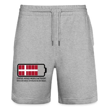 Hygge Akku aufladen - Dänemark Sehnsucht - Stanley/Stella Unisex Bio Joggingshorts Trainer  - Grau meliert - Vorne - Nik (191cm) & Marisol (170cm)