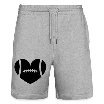 Football Heart - Stanley/Stella Unisex Bio Joggingshorts Trainer  - Grau meliert - Vorne - Nik (191cm) & Marisol (170cm)
