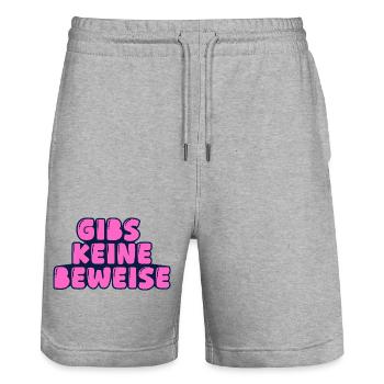 gibs keine beweise - Stanley/Stella Unisex Bio Joggingshorts Trainer  - Grau meliert - Vorne - Nik (191cm) & Marisol (170cm)
