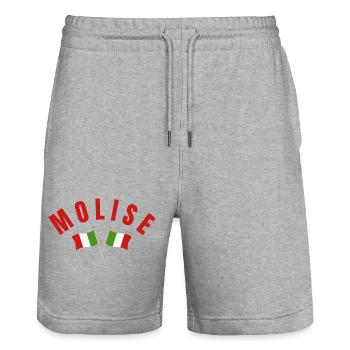 Molise Crossed Italian Flags - Stanley/Stella Trainer Unisex Organic Jogging Shorts - heather grey - Front - Nik (191cm) & Marisol (170cm)