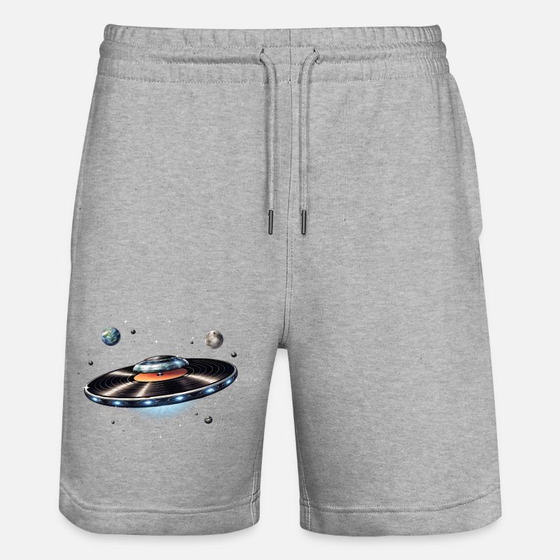 OVNI tiré d’un disque vinyle dans l’espace - Short de jogging bio TRAINER Stanley/Stella unisexe - gris chiné