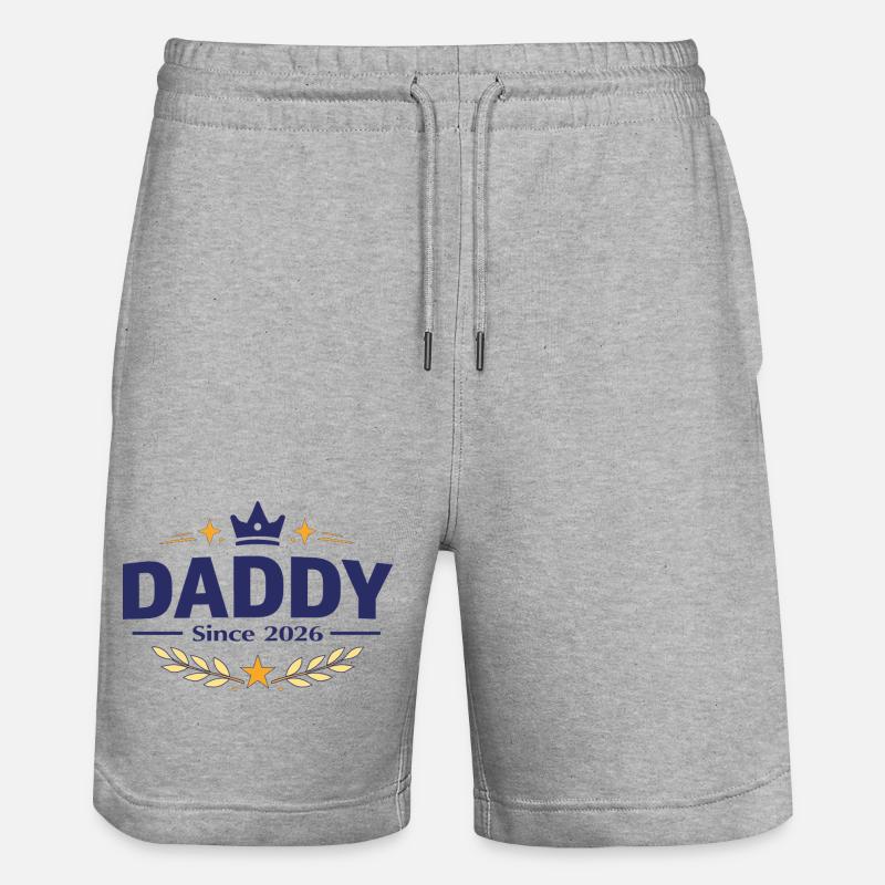 Papa depuis 2026 – Proud Dad Design - Short de jogging bio TRAINER Stanley/Stella unisexe - gris chiné