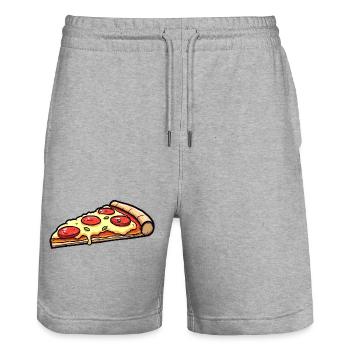 Pizza - Short de jogging bio TRAINER Stanley/Stella unisexe - gris chiné - Devant - Nik (191cm) & Marisol (170cm)