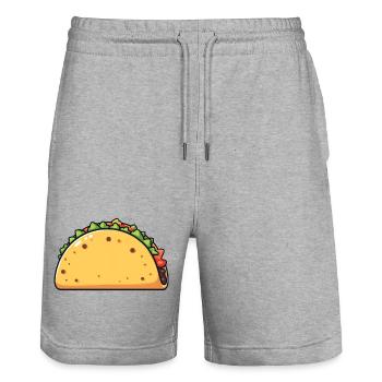 taco - Stanley/Stella Trainer Unisex Organic Jogging Shorts - heather grey - Front - Nik (191cm) & Marisol (170cm)