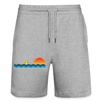 Vintage Rubber Duck Retro Duck Lover Duckie - Stanley/Stella Trainer Unisex Organic Jogging Shorts - heather grey - Front - Nik (191cm) & Marisol (170cm)