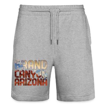 Grand Canyon Arizona National Park - Stanley/Stella Trainer Unisex Organic Jogging Shorts - heather grey - Front - Nik (191cm) & Marisol (170cm)