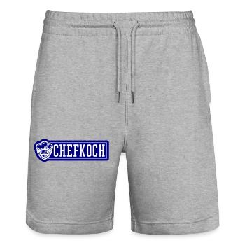 Chef Chef's Hat - Stanley/Stella Trainer Unisex Organic Jogging Shorts - heather grey - Front - Nik (191cm) & Marisol (170cm)