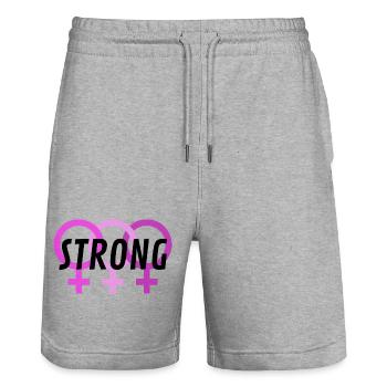 Trio Venus Strong - Stanley/Stella Unisex Bio Joggingshorts Trainer  - Grau meliert - Vorne - Nik (191cm) & Marisol (170cm)