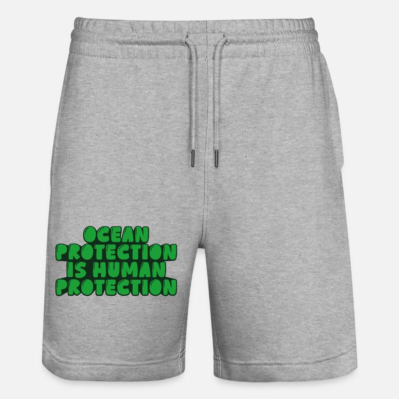 Ozeanschutz ist menschlicher Schutz - Stanley/Stella Unisex Bio Joggingshorts Trainer - Grau meliert