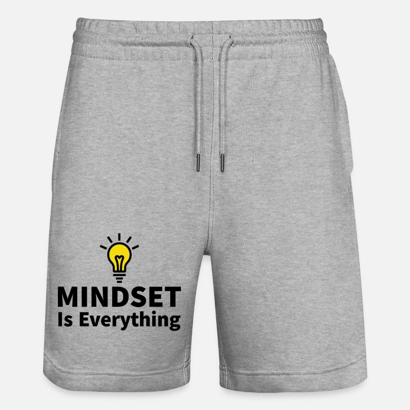 Mindset is everything Glühbirne Motivation Erfolg - Stanley/Stella Unisex Bio Joggingshorts Trainer  - Grau meliert