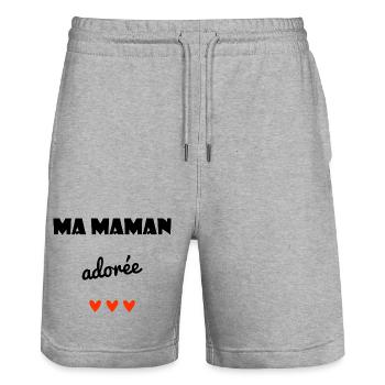 MOM. MOTHER'S DAY. HEART. FEAST. HAPPY BIRTHDAY - Stanley/Stella Trainer Unisex Organic Jogging Shorts - heather grey - Front - Nik (191cm) & Marisol (170cm)