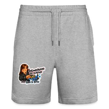Delmenhorst ist schöner ohne Hass und Hetze - Stanley/Stella Unisex Bio Joggingshorts Trainer  - Grau meliert - Vorne - Nik (191cm) & Marisol (170cm)