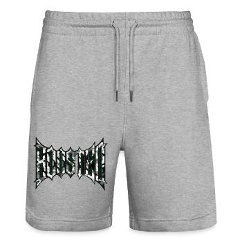 Lettrage surélevé pour les fans de voitures turbo JDM - Short de jogging bio TRAINER Stanley/Stella unisexe - gris chiné - Devant - Nik (191cm) & Marisol (170cm)