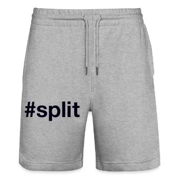 Split Hrvatska Croatia Kroatien Hashtag - Stanley/Stella Trainer Unisex Organic Jogging Shorts - heather grey - Front - Nik (191cm) & Marisol (170cm)