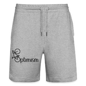 Cycliste Optimism - Short de jogging bio TRAINER Stanley/Stella unisexe - gris chiné - Devant - Nik (191cm) & Marisol (170cm)