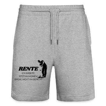 Golfer in Rente  - Stanley/Stella Unisex Bio Joggingshorts Trainer  - Grau meliert - Vorne - Nik (191cm) & Marisol (170cm)