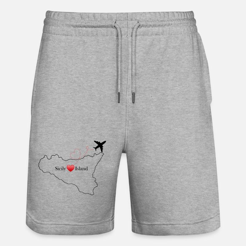 Île de Sicile - Short de jogging bio TRAINER Stanley/Stella unisexe - gris chiné
