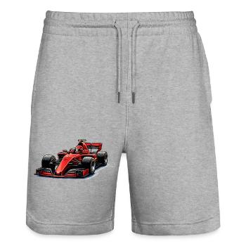 Racing Car Graphics - Stanley/Stella Trainer Unisex Organic Jogging Shorts - heather grey - Front - Nik (191cm) & Marisol (170cm)