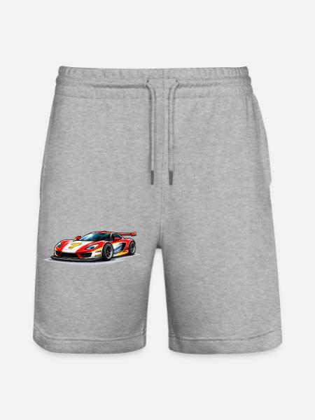 Speed-style race car graphics - Stanley/Stella Trainer Unisex Organic Jogging Shorts - heather grey