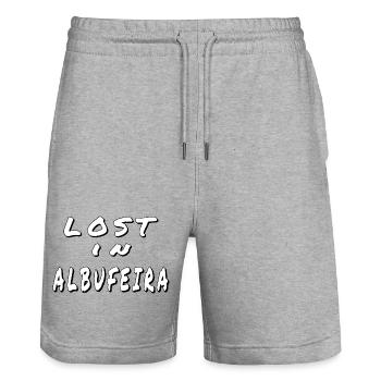 Lost in Albufeira – Algarve Design - Stanley/Stella Trainer Unisex Organic Jogging Shorts - heather grey - Front - Nik (191cm) & Marisol (170cm)