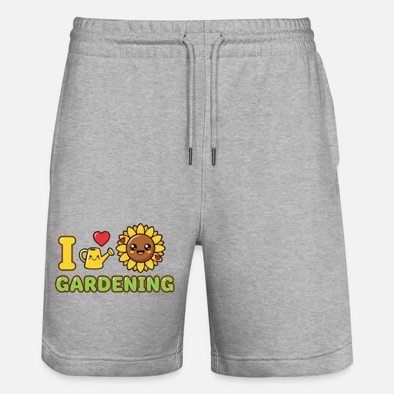 Garten Gärtner Sonnenblume - Stanley/Stella Unisex Bio Joggingshorts Trainer  - Grau meliert