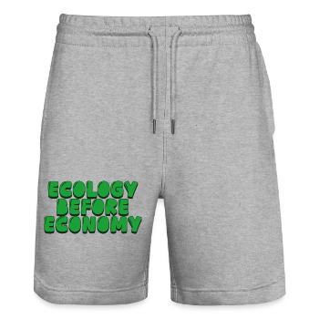 Écologie avant économie - Short de jogging bio TRAINER Stanley/Stella unisexe - gris chiné - Devant - Nik (191cm) & Marisol (170cm)