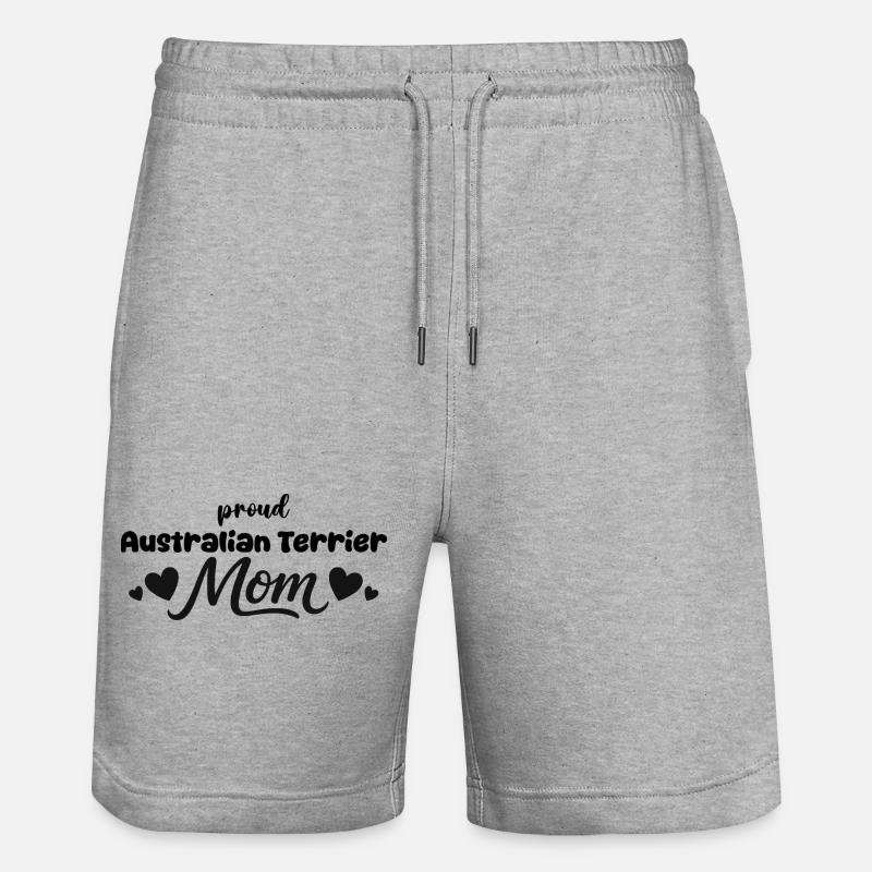  Stolze Aussie Terrier Mutter, Australischer - Stanley/Stella Unisex Bio Joggingshorts Trainer  - Grau meliert