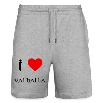 J’adore Valhalla - Short de jogging bio TRAINER Stanley/Stella unisexe - gris chiné - Devant - Nik (191cm) & Marisol (170cm)