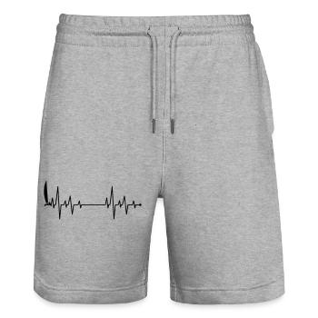 Segelboot Herzschlag - Stanley/Stella Unisex Bio Joggingshorts Trainer  - Grau meliert - Vorne - Nik (191cm) & Marisol (170cm)